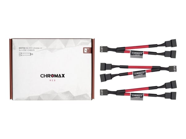 Noctua NA-SYC1 chromax.red - Viftestrømkabel - 4-pins PWM (hunn) til 4-pins PWM (hann) - 11.5 cm - rød