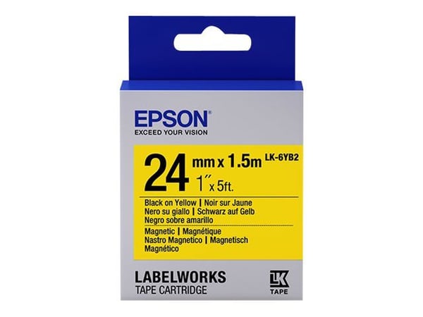 Epson LabelWorks LK-6YB2 - Svart på hvitt - Rull (1,8 cm x 1,5 m) 1 rull(er) magnetiske etiketter - for LabelWorks LW-Z700FK