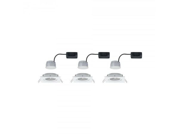 Paulmann 934.90, Innsunket spotlight, 3 ampuller, LED, 2700 K, 460 lm, Hvit