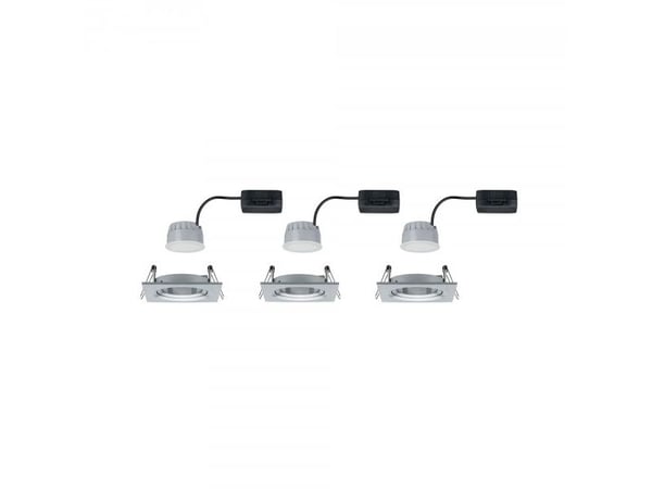 Paulmann 934.92, Innsunket spotlight, 3 ampuller, LED, 2700 K, 460 lm, Aluminium