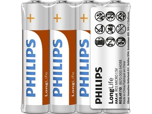 Philips LongLife AAA / R03 paristo 4 kpl.