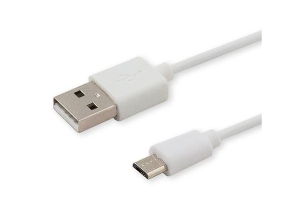 SAVIO CL-123 - USB-kabel - mikro-USB typ B (hane) till USB (hane) - USB 2.0 - 2.1 A - 1 m - vit
