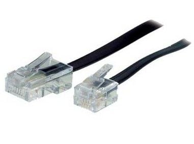 S/CONN maximum connectivity 70260, 10 m, RJ-11, RJ-45, Sort, Gjennomsiktig, Hankjønn, Hankjønn