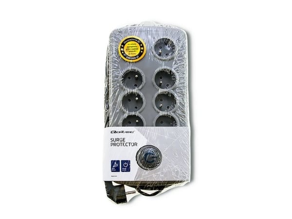 Qoltec 50162, 8 AC-pistorasia(a), 230 V, 50 Hz, 16 A, 3500 W, Harmaa