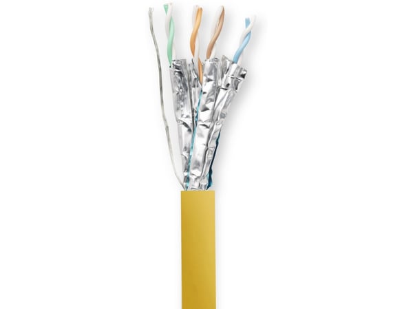 VivoLink - Nettverkskabel - RJ-45 (hann) til RJ-45 (hann) - 40 m - F/FTP - CAT 6a - halogenfri, formet, solid - gul
