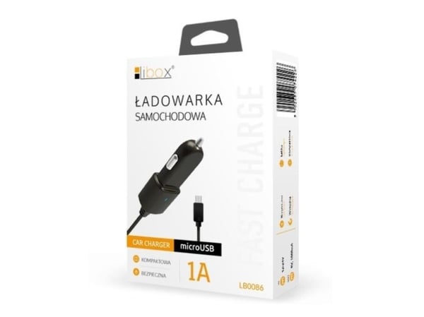 MicroUSB 1A bil-lader (med kabel) LIBOX LB0086