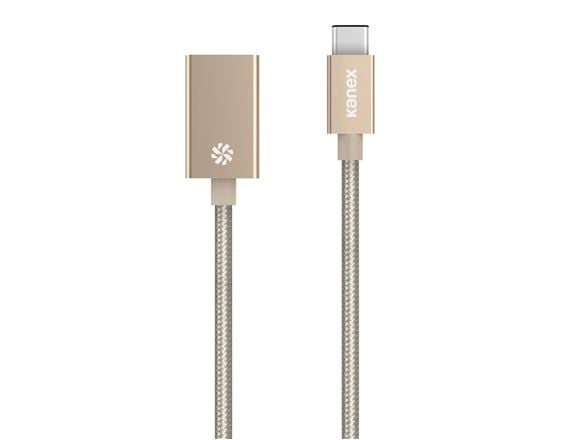 Kanex - USB-adapter - USB-C (hann) til USB-type A (hunn) - 20.3 cm - reversibel C-kontakt - gull