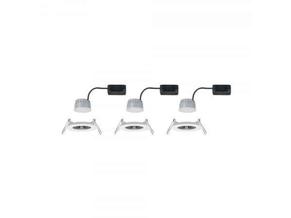 Paulmann 934.96, Innsunket spotlight, 3 ampuller, LED, 2700 K, 460 lm, Hvit