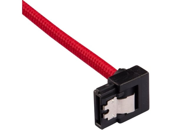 CORSAIR - SATA-kabel - Serial ATA 150/300/600 - SATA (hann) rett, låst til SATA (hann) høyrevinklet - 30 cm - rød (en pakke 2)