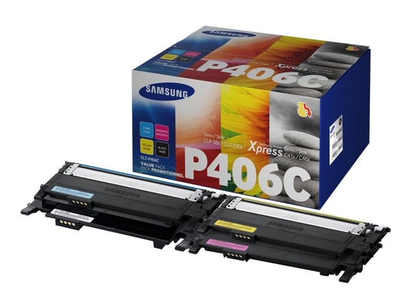 HP CLT-P406C - 4-pack - svart, gul, cyan, magenta - original - tonerpatron (SU375A) - for Samsung CLX-3300, 3302, 3303, 3304, 3305, 3306, 3307, SCX...