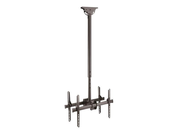 StarTech.com Dual TV Ceiling Mount, Back-to-Back Heavy Duty Hanging Dual Screen Mount with Adjustable Telescopic 3.5' to 5' Pole, Tilt/Swivel/Rotat...