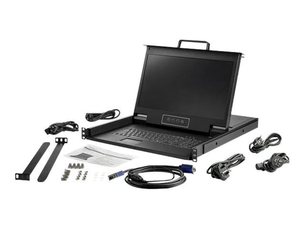 StarTech.com Rackmonterad KVM-konsol HD 1080p - 1-ports VGA KVM med 17-tums LCD-skärm för serverrack - 1U LCD KVM-låda med kablar och hårdvara - US...