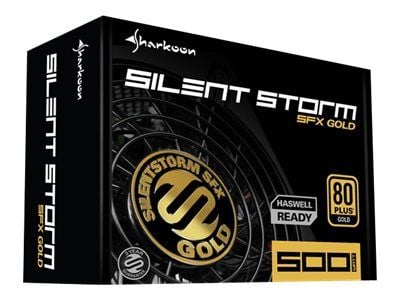 Sharkoon SilentStorm SFX 500 Gold - Strømforsyning (intern) - SFX12V/SFX-L12V - 80 PLUS Gold - AC 100-240 V - 500 Watt - aktiv PFC - sort