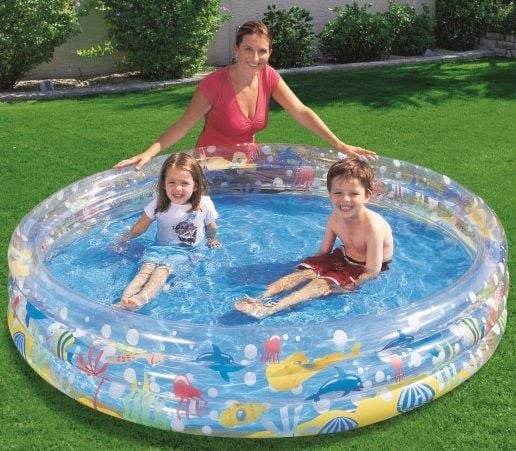 Bestway 51005, Oppblåsbart basseng, 480 l, Rund, 2 år, Vinyl, Flerfarget