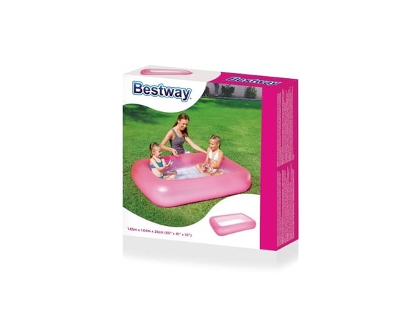 Bestway 51115, Uppblåsbar pool, 102 l, Rektangulär, 2 År, Vinyl, Blå, Rosa