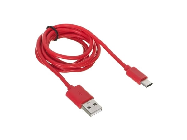 iBOX - USB-kabel - USB-C (hann) til USB (hann) - USB 2.0 - 2 A - 1 m - rød