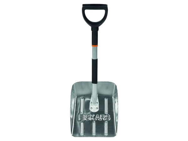 Fiskars 1000740, Snøskuffe, Aluminium, Plast, Sort, Grå, Oransje, firkant, D-formet, 750 g