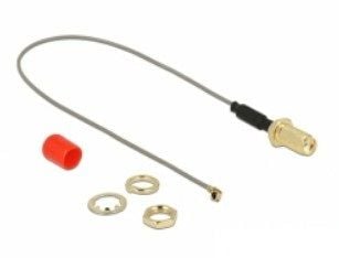 Delock - Antennekabel - SMA beholder til MHF/U.FL plugg - 20 cm - koaksial - grå