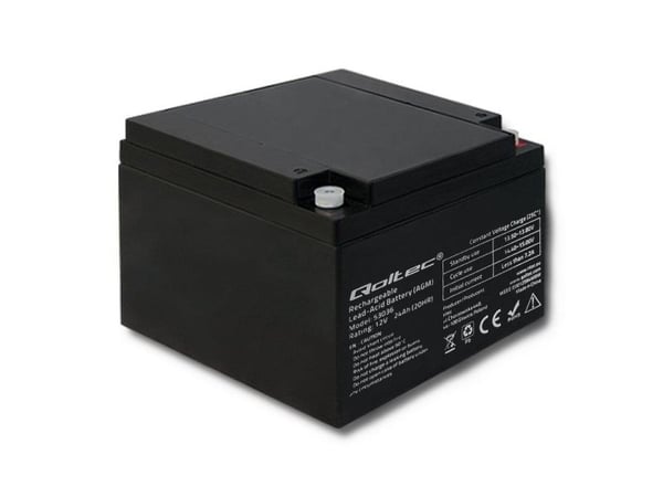 Qoltec AGM-akku - UPS-akku - 1 x akku - Lyijyhappoakku - 24 Ah