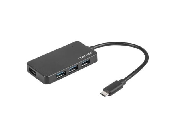 NATEC Silkworm, USB 2.0 Type-C, USB 3.2 Gen 1 (3.1 Gen 1) Type-A, 5000 Mbit/s, Musta, 0,15 m, USB