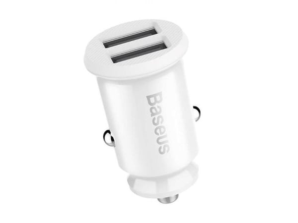 Baseus Grain - Bilstrømadapter - 3.1 A - 2 utgangskontakter (2 x USB) - hvit