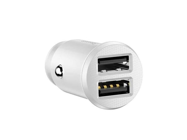 Baseus Grain - Bilstrømadapter - 3.1 A - 2 utgangskontakter (2 x USB) - hvit