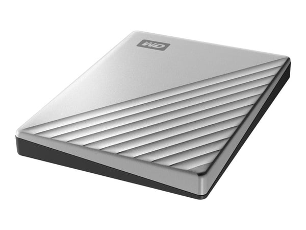 WD My Passport Ultra for Mac WDBKYJ0020BSL - Harddisk - kryptert - 2 TB - ekstern (bærbar) - USB 3.0 (USB-C kontakt) - 256-bit AES - sølv