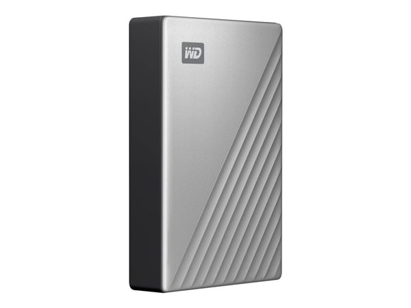WD My Passport Ultra for Mac WDBPMV0040BSL - Harddisk - kryptert - 4 TB - ekstern (bærbar) - USB 3.0 (USB-C kontakt) - 256-bit AES - sølv