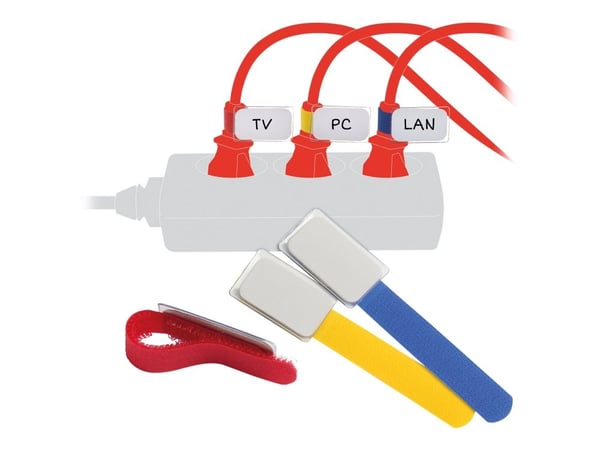 LTC MINI TAGS - Johdin/kaapelimerkki - 9 cm - sininen, keltainen, punainen (10 kpl:n pakkaus)