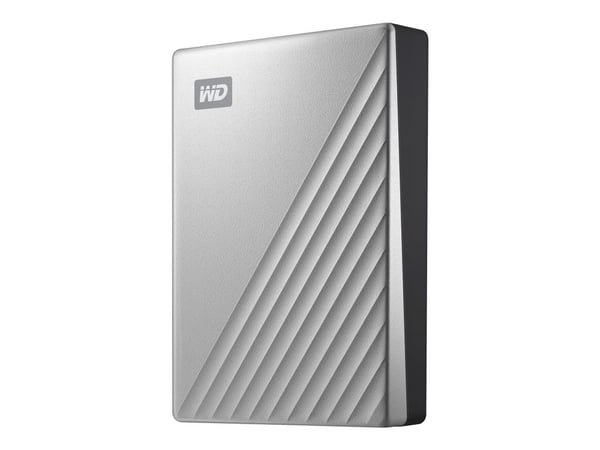 WD My Passport Ultra for Mac WDBPMV0040BSL - Hårddisk - krypterat - 4 TB - extern (portabel) - USB 3.0 (USB-C kontakt) - 256 bitars AES - silver