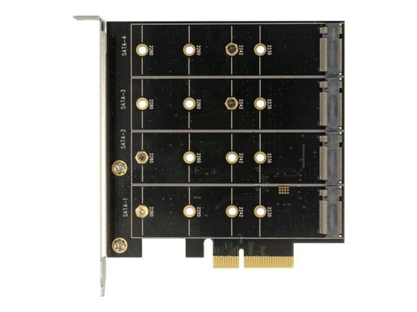Delock - Lagringskontroller (RAID) - 4-kanals - M.2-kort - RAID RAID 0, 1, 10 - PCIe x4