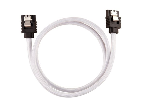 CORSAIR - SATA-kabel - Serial ATA 150/300/600 - SATA (hane) rak, låst till SATA (hane) rak, låst - 60 cm - vit (paket om 2)