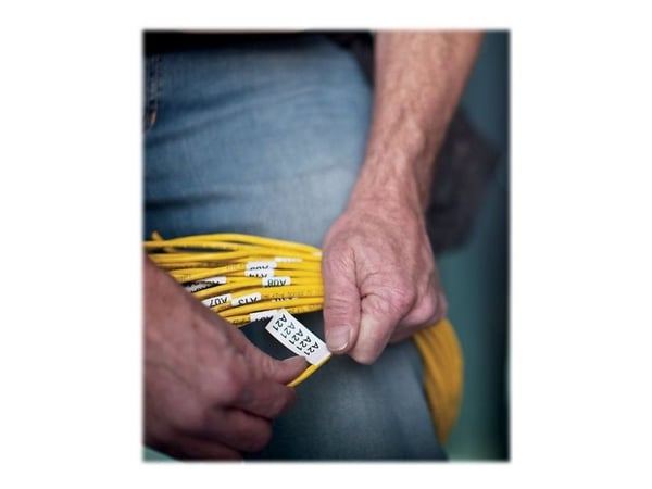 DYMO Rhino - Polyester - svart på hvitt - Roll (1.9 cm x 5.5 m) 1 kassett(er) permanent tape - for Rhino 4200, 6000, 6000 Hard Case Kit