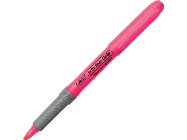 BIC Highlighter Grip, 12 kpl, Vaaleanpunainen, Taltan pää, Vaaleanpunainen, Pyöreä, 1,6 mm