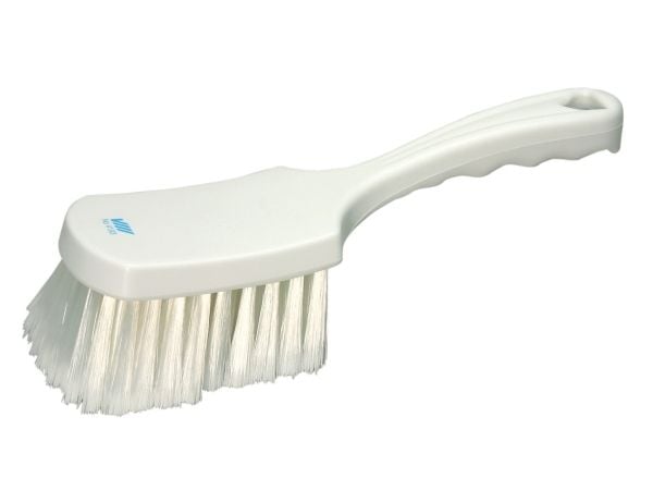 Håndbørste, Vikan, 27x7x8,5 cm, hvit, polyester/PP/rustfritt stål, myk, med spor