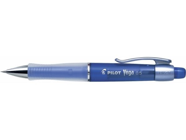 Stiftpenna, Pilot Vega, 0,5 mm, transparent, blå, 12 st/förpackning