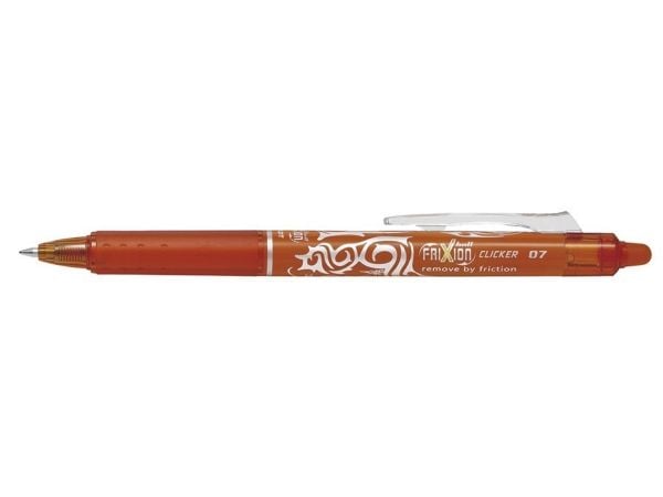 Rollerpenna, Pilot FriXion Clicker RT, 0,7 mm, orange, 12-pack