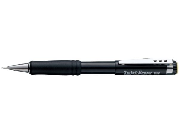 Stiftpenna Pentel Twist-Erase, 0,9 mm, svart