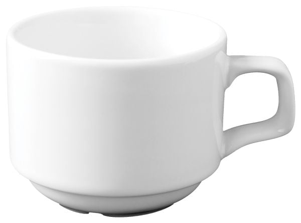 Överkopp med rännspår Superwhite 20 cl porslin vit, 12 st/fp