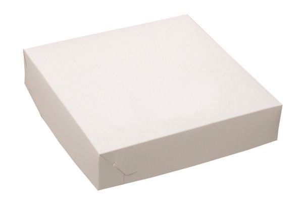 Kageæske fold selv nr 3 L230xB230xH50mm pap hvid,250 stk/krt
