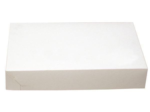 Tårtbox vikbar str. nr 4 L290xB190xH50 mm vit papp 250 st/fp.