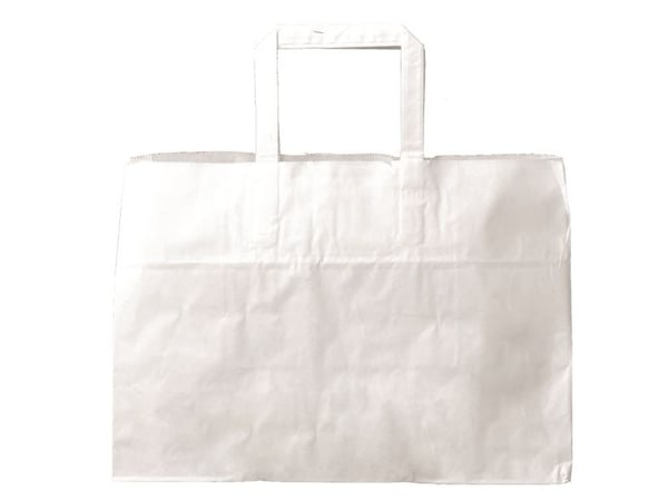Bærepose 17 ltr 350x170x245 mm 80 gr med Hank Papir Blomsterbæreps. Hvid,200 stk/krt
