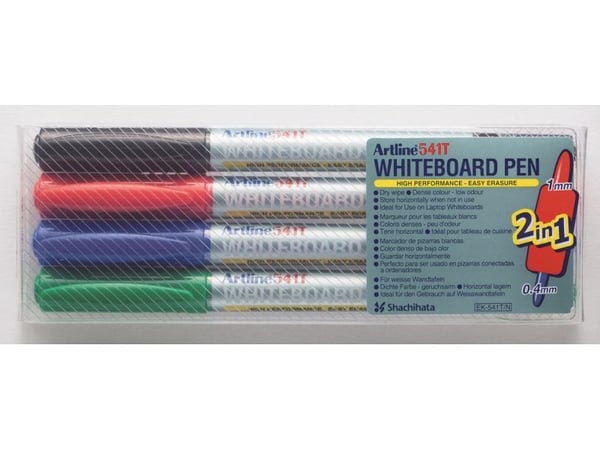 Whiteboardmarkör Artline 541T 2-in-1 ass. färger (set)