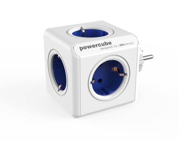 Allocacoc PowerCube original - Kraftdistributionsenhet - AC 100-240 V - utgångskontakter: 5 - blå