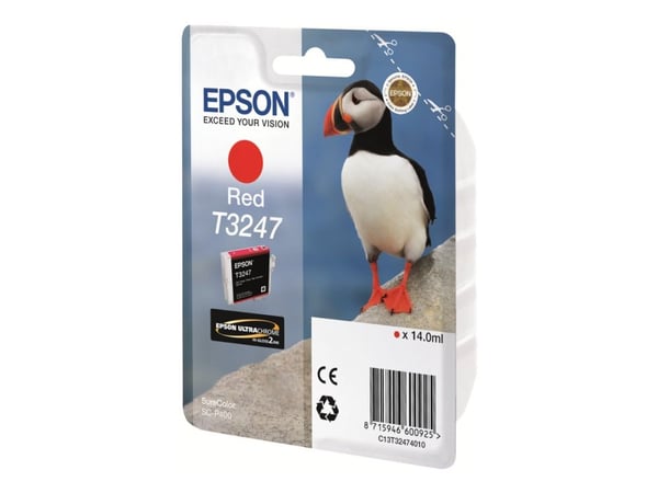 Epson T3247 Red, Väriainepohjainen muste, 14 ml, 980 sivua, 1 kpl