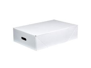 Pappeske lokk 585x385x170 mm med håndtak Solid papp Hvit/Brun,25 stk/bdt - (25 stk.)