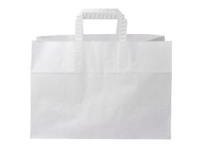 Bærepose 17 ltr 350x170x245 mm 80 gr med Hank Papir Blomsterbæreps. Hvid,200 stk/krt