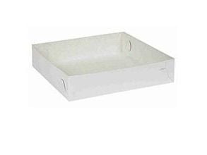 Kageæske fold selv nr 3 L230xB230xH50mm pap hvid,250 stk/krt