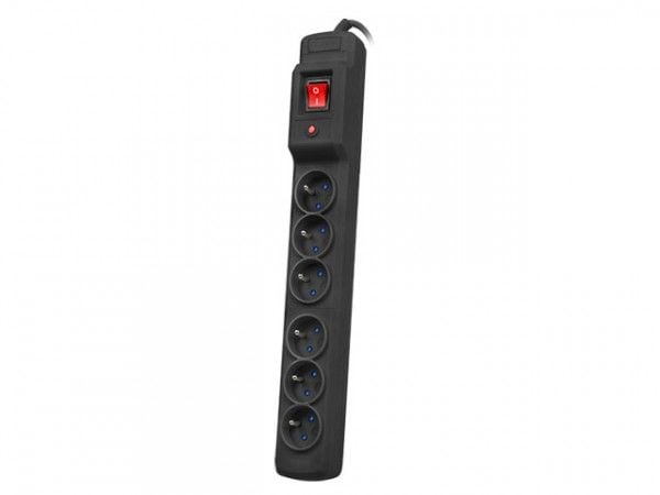 Armac Multi M6 - pistorasia - AC 250 V - 3680 Watt - lähtöliittimet: 6 (6 x E-tyyppi) - 10 m johto - musta
