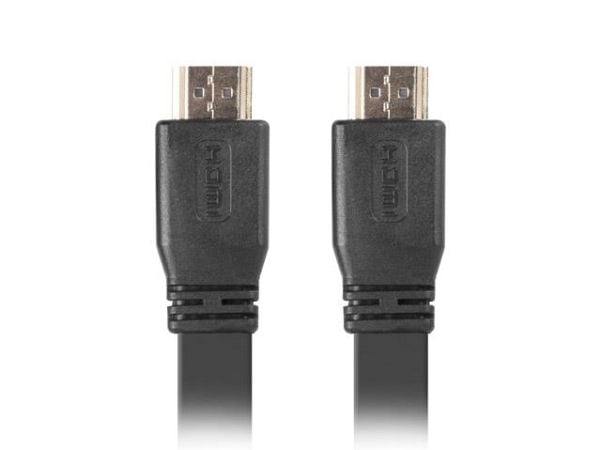 Lanberg - High Speed - HDMI-kabel med Ethernet - HDMI hann til HDMI hann - 3 m - svart - flat, 4K-støtte, 1080p-støtte